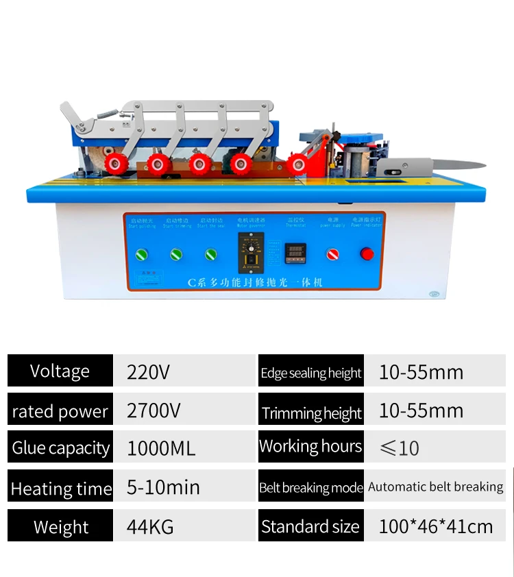 JINAN Woodworking FX-20 Small Mini Edge Banding Machine Cabinet Furniture Edge Bander with Trimming and Polishing