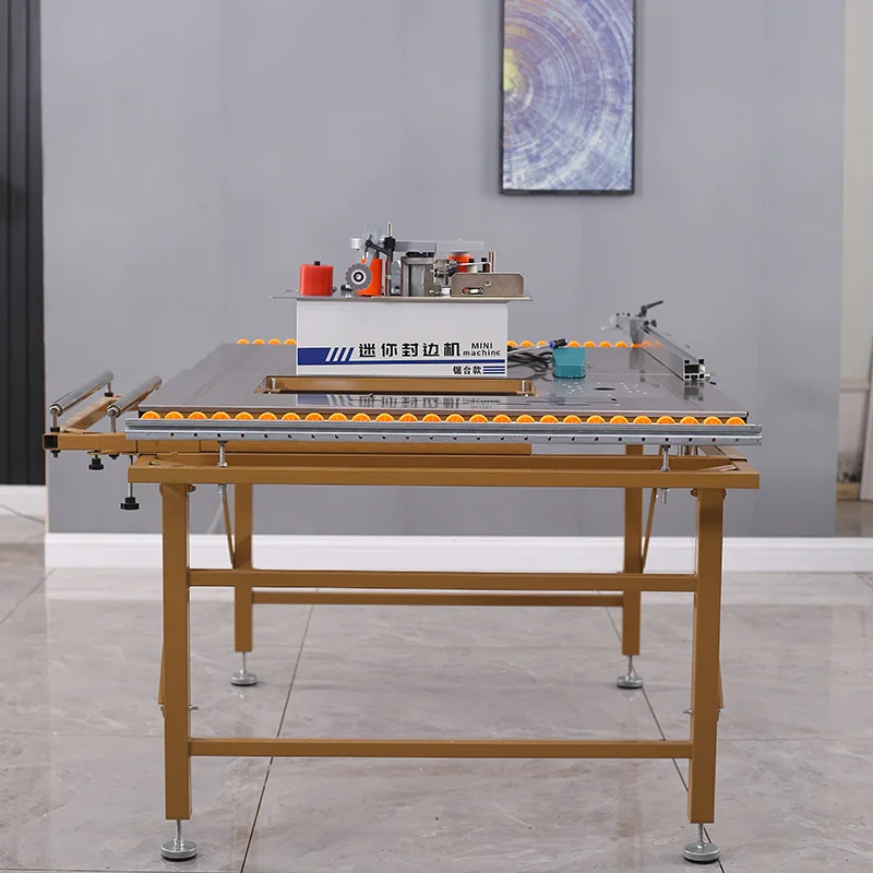 Portable Small Mini Automatic Edge Banding Machine Corner Trimming Edge Bender Wood Based Panels Machinery