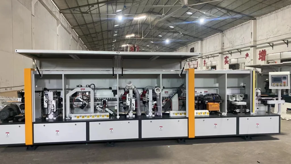 Full Automatic Linear Pur Double Trimming Abs Edge Banding Machine Gluing Pvc Mdf  Kdt With Premiling