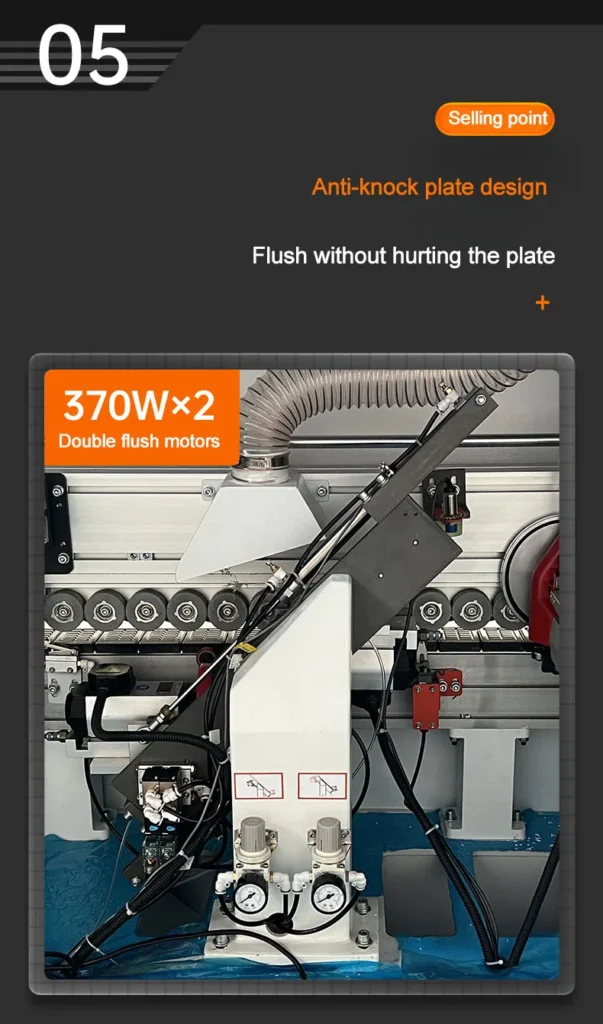 Woodworking Pre-Milling Gluing Pvc Mdf Automatic Curve Slanted Edge Banding Machine Corner Trimming