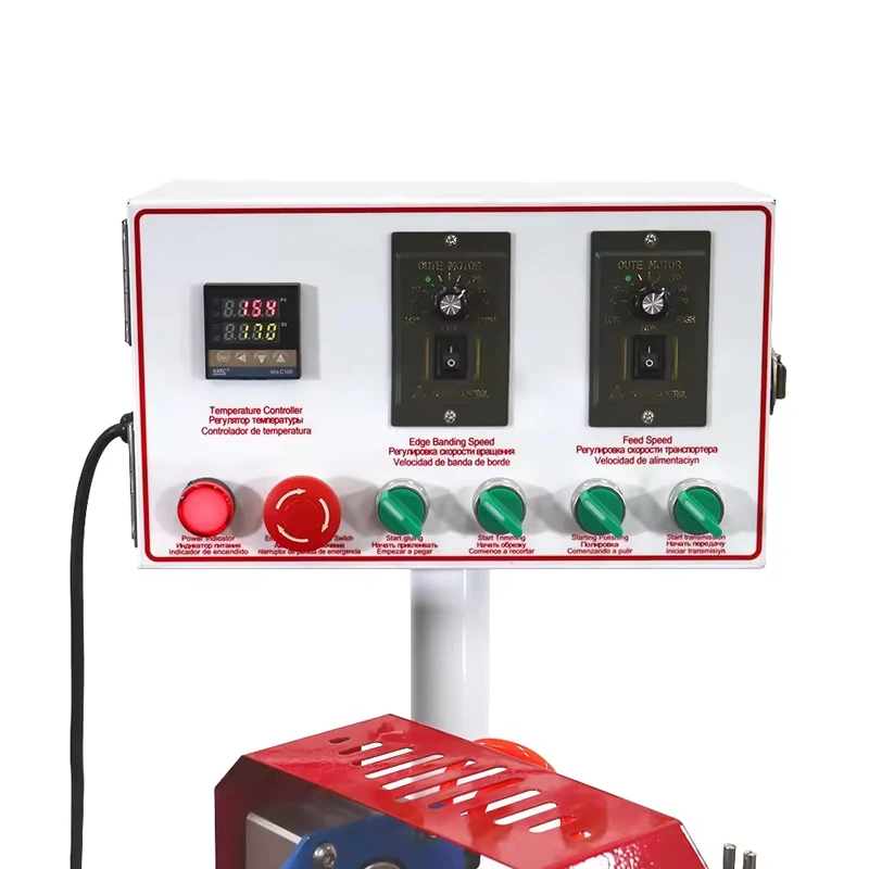 Beichen Automatic Hotmelt Glue Edge Banding Machine 220V Wood Industries Cleaning PLC Gearbox Buffing Scraping DW802 Model 4200W