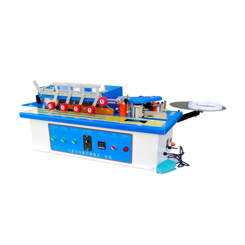 JINAN Woodworking FX-20 Small Mini Edge Banding Machine Cabinet Furniture Edge Bander with Trimming and Polishing