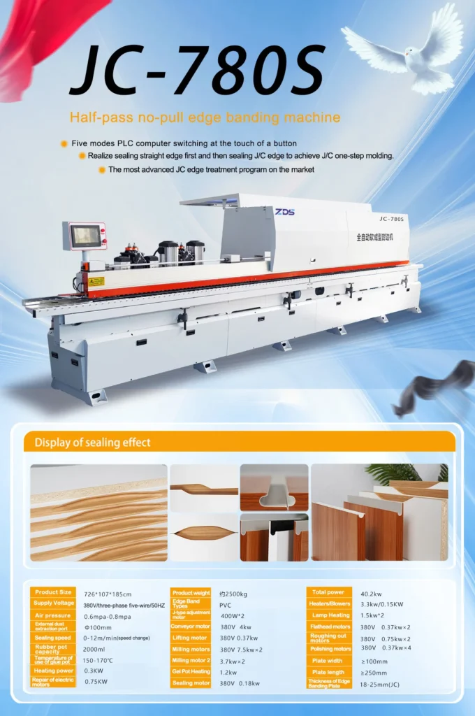 Edge Banding Machine for Straight and Bevel Edge Soft Forming J Shape Edge Banding Machine