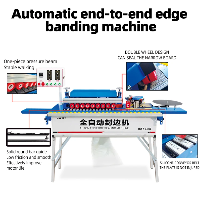 DW102 Mini Small Woodworking for Sale Trimming Trimmer of Automatic Linear Edge Banding Machine