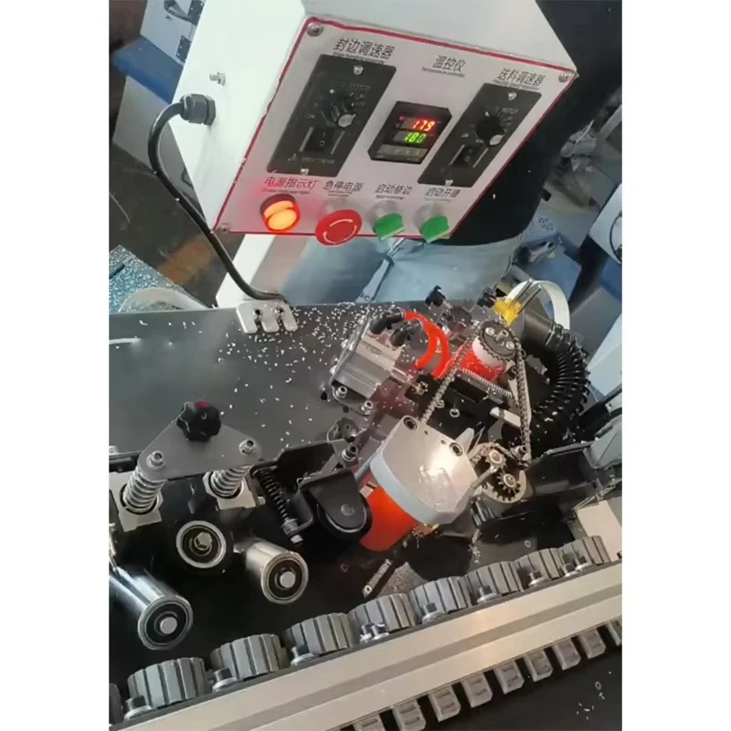 Small Multifunction 45 Degree Angle Edge Banding Machine for Wood Cabinet Pvc Using Pur Hot-Melt Glue