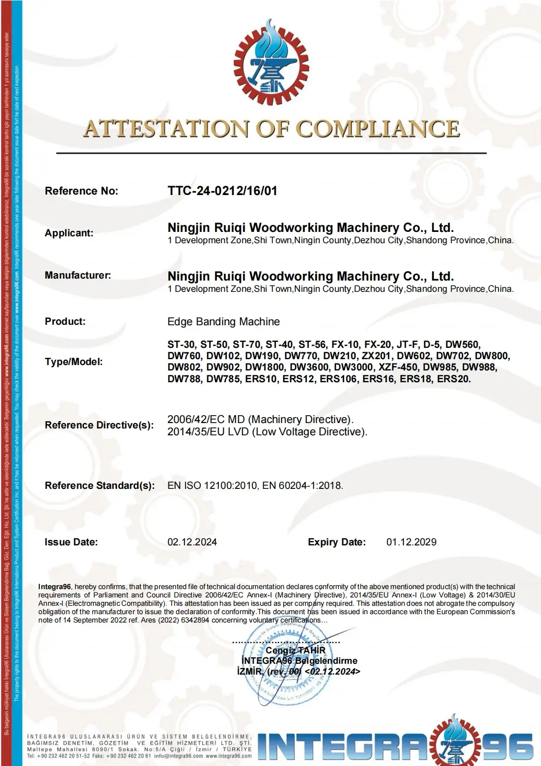 ISO 9001 quality management certificate