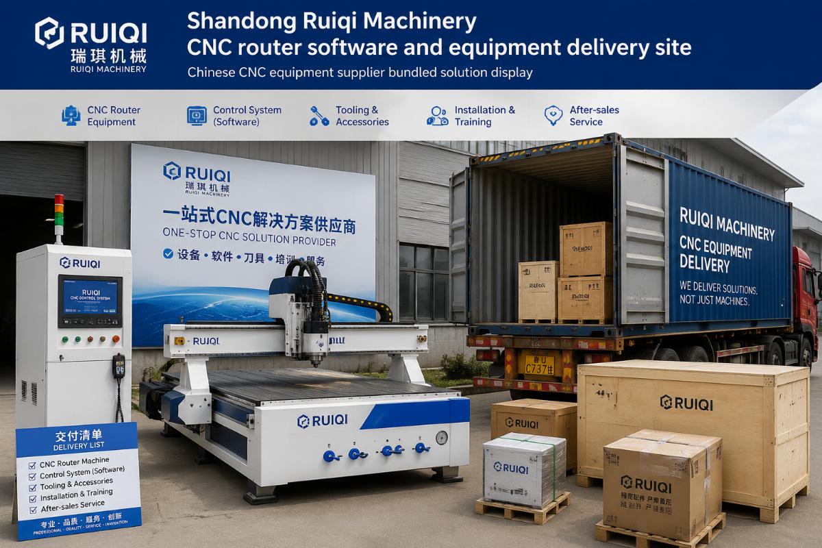 Shandong Ruiqi Machinery CNC router software and equipment delivery site
