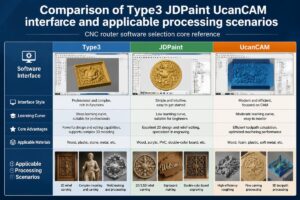 Comparison of Type3 JDPaint UcanCAM interface and applicable processing scenarios